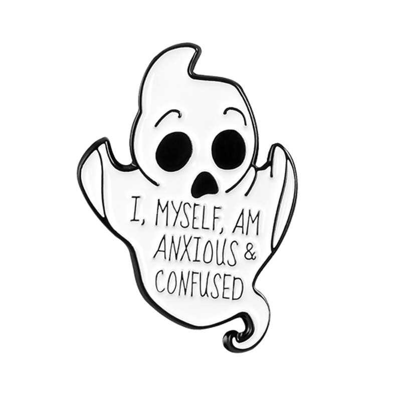 New Halloween Creative Gift Ghost Oil Dropping Alloy Brooch Cartoon Cute Ghost Pin Backpack Accessories