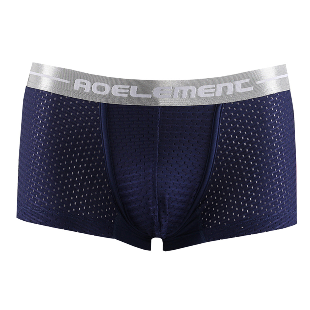 Picture of Men's Underwear Summer Breathable Boxer Shorts Traceless Underwear Men's Thin Sexy U Convex Mesh Quick-drying Boxer Shorts