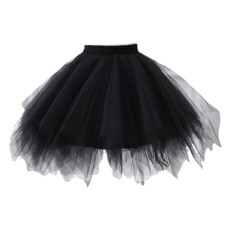 European and American Export Large Size Adult Petticoat Half-Length Gauze Skirt Boneless Colorful Skirt Performance Event Fluffy Ballet Skirt for Women