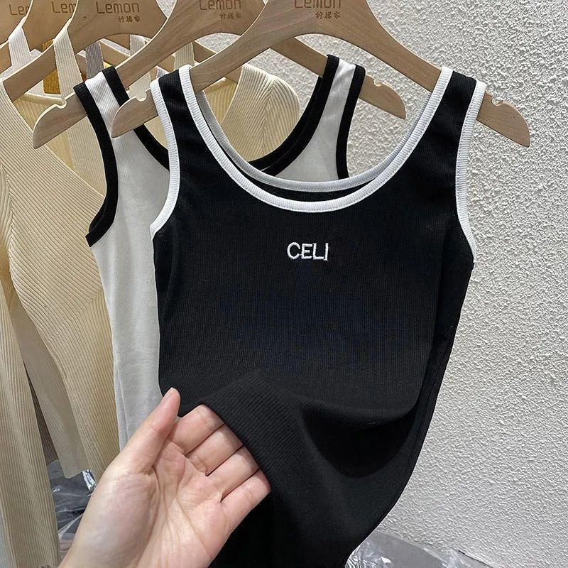 Pure Desire Style Camisole Women's Sports Sexy Inner Base Shirt Summer Sweet Hot Outer Sleeveless T-Shirt Top Ins