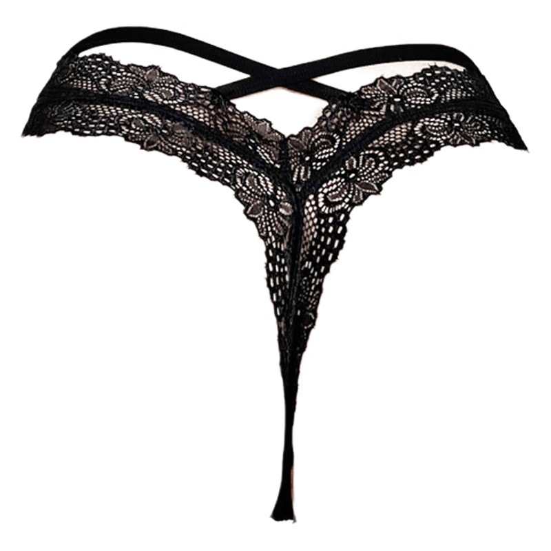 Cross-Border Lace Underwear, Feminine Cross Low-Waist Straps, European and American Style Thong Wholesale, Popular Style, Seamless and Breathable