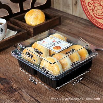 Picture of Old woman cake packaging box crisp cake peach cake moon cake mung bean cake baking west point transparent plastic flower cake packaging box