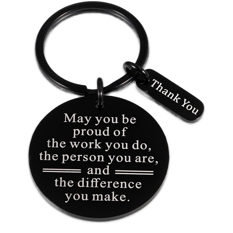 Cross-border new European and American inspirational stainless steel keychain May you be a gift to female employees
