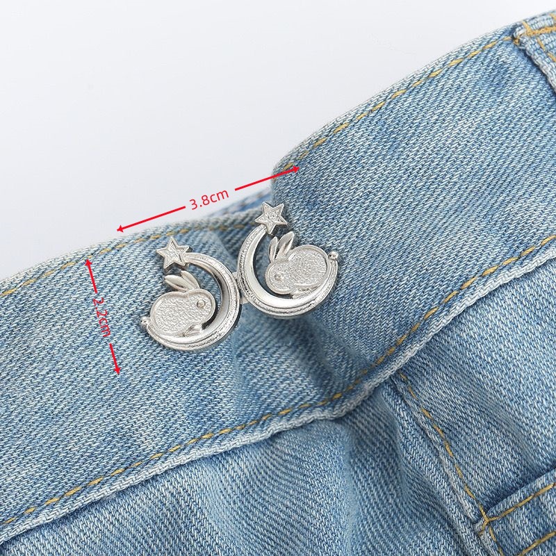 Picture of Chinese Knot Waist Buckle Pair Buckle Flat Bottom Removable Nail-free Seam-free Button Girl's Trouser Skirt Waist Size Change Artifact