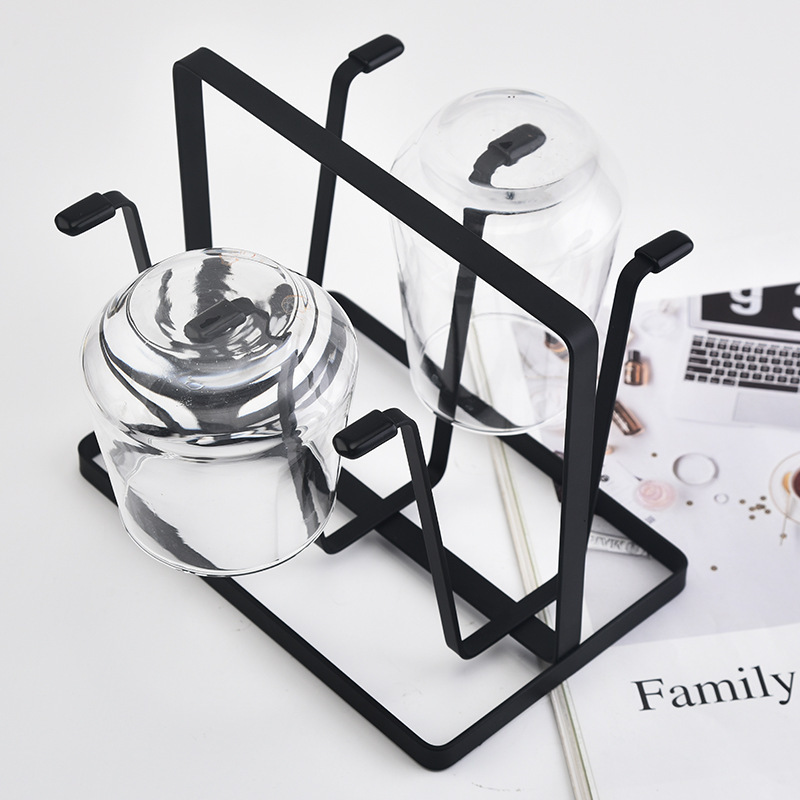 ins style Cup holder storage rack Japanese-style iron glass water Cup inverted rack countertop Cup organizing draining rack wholesale