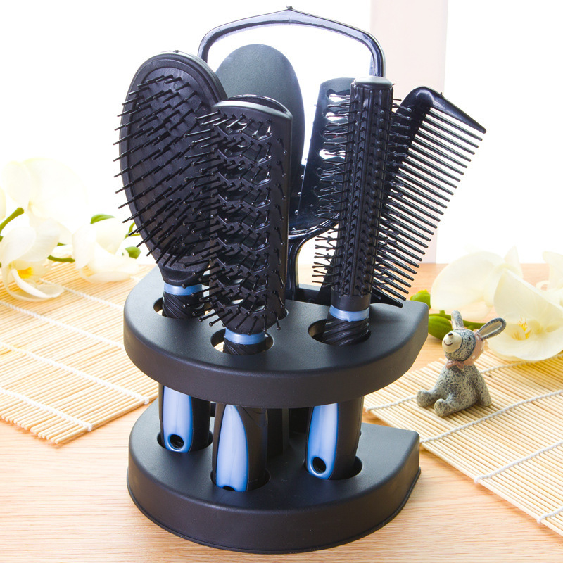 Picture of Cross-Border Supply Mirror Comb 5-Piece Hairdressing Comb with Base Set Massage Scalp Beauty Comb Yiwu Supply