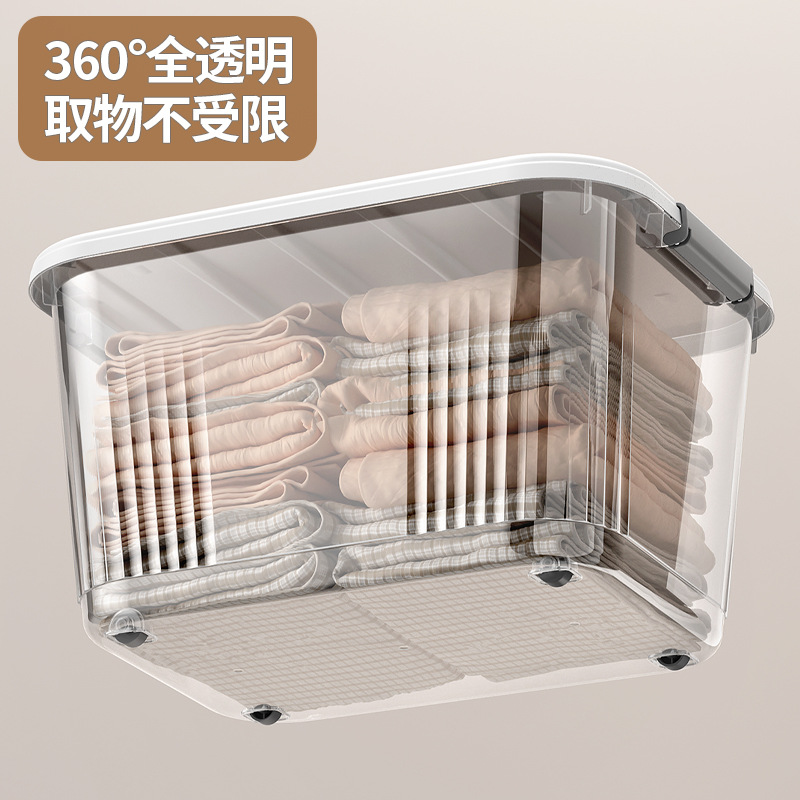 Picture of Transparent Storage Box Plastic Box with Lid Satchel Storage Box Large and Small Clothing Storage Box Organizer Box with Lid