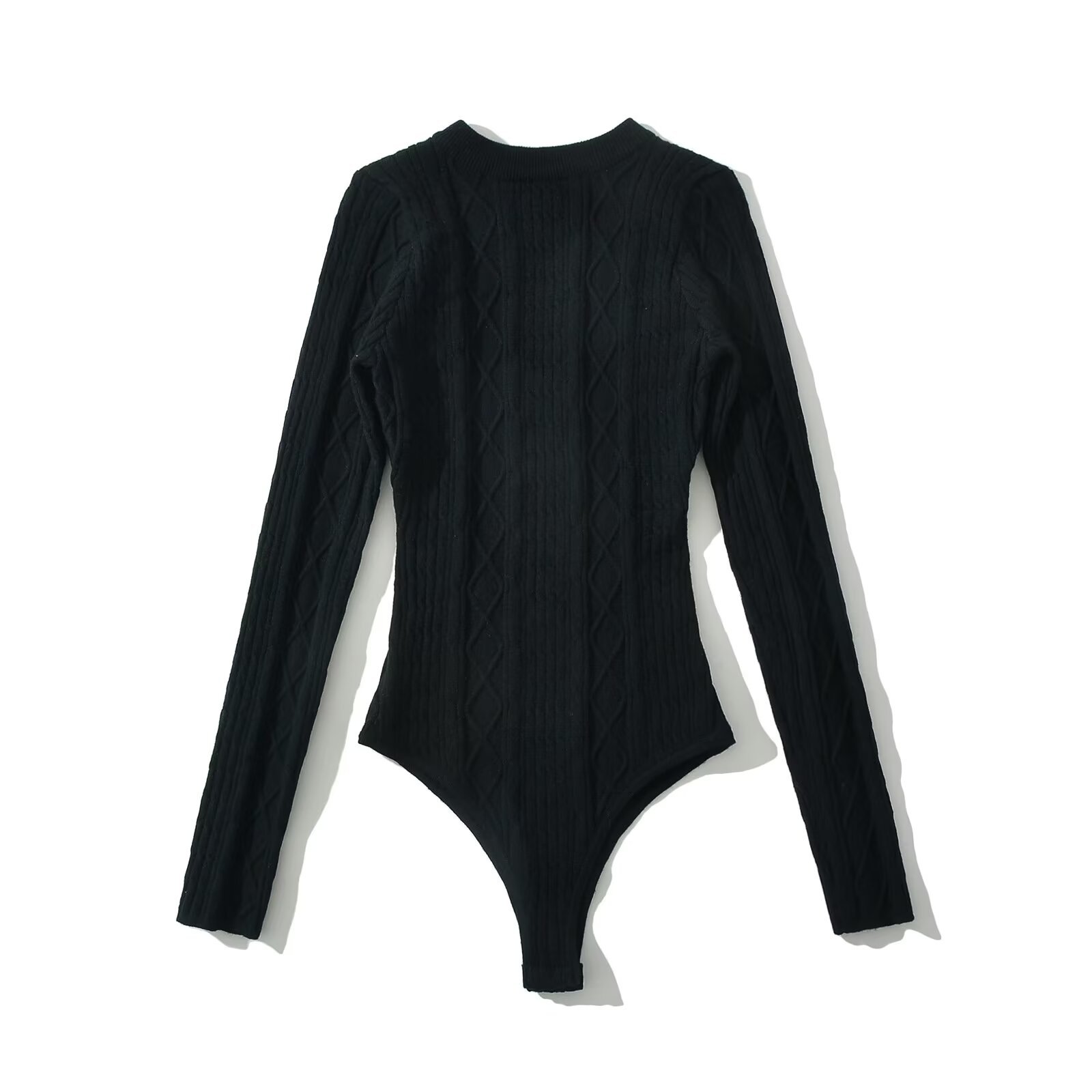 Picture of European and American Style Sexy Backless Knitted Jumpsuit Women's New Round Neck Slim-Fit Slimming Stretch Sweater