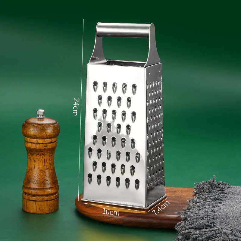 Picture of Multifunctional Stainless Steel Golden Four-sided Grater Household Vegetable and Fruit Ginger Grinding Slicing Grater Cheese Grater
