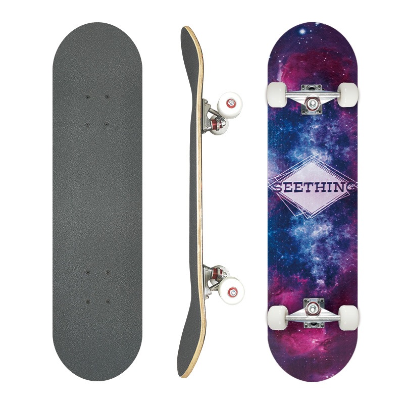 Picture of 31 inch skateboard professional adult street maple four-wheel beginner children double rocker concave skateboard