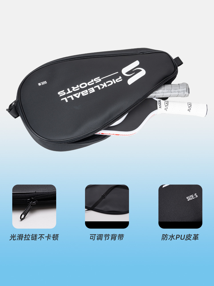 Picture of PU Pippi Racket Double Racket Bag Factory Customized Pickleball Racket Triangle Bag Cross Border Pickleball Sports Double Racket Bag