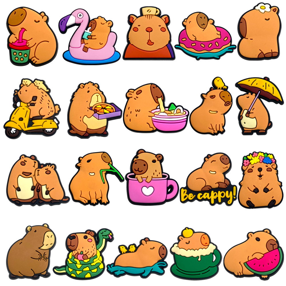 Cute Cartoon Capybara Series Hole Shoes Shoes Flower Shoe Buckle Capibala Funny Shoe Accessories DIY Accessories