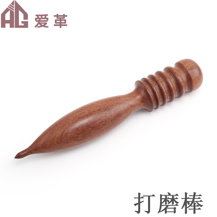 Polished wooden stick round wood polishing stick handmade DIY leather tools high density and gloss good leather edge polishing