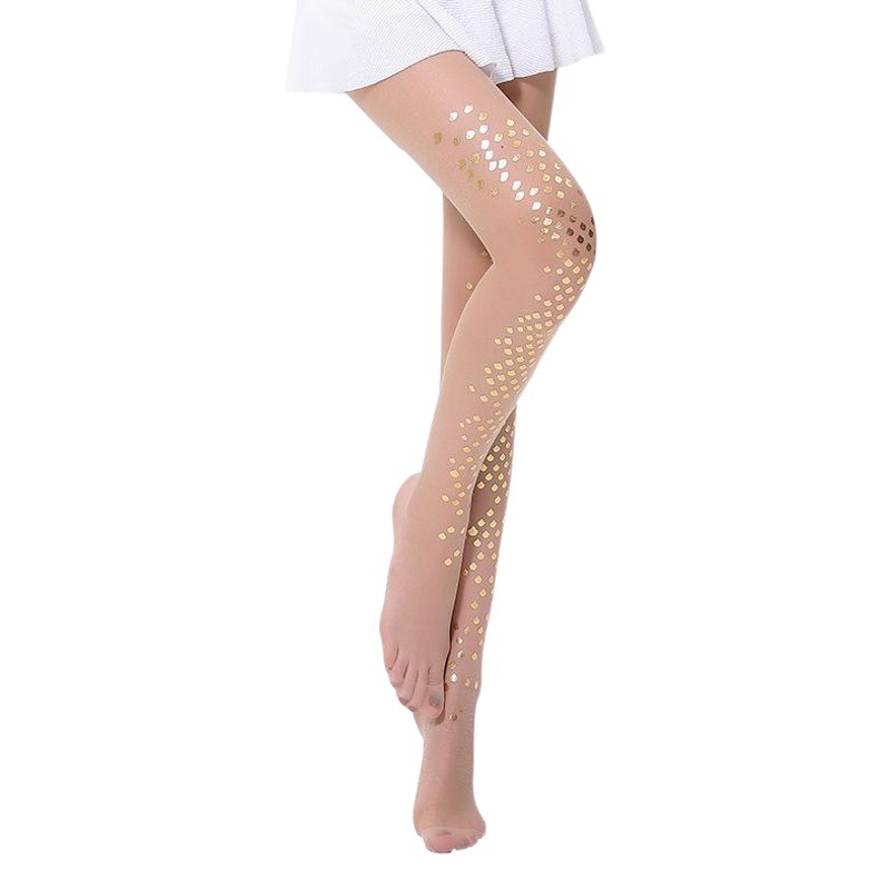 Thin Mermaid Bikini Bright Pearlescent Nylon Hook Silk Stockings Hot Silver Printed Tattoo Autumn and Winter Socks for Women