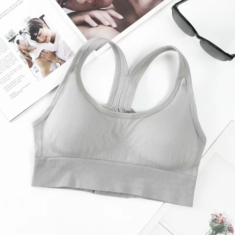 Picture of Cross-Border Plus-Size Seamless Shockproof Sports Bra, Push-Up Bandeau with Wide Shoulder Straps, Racerback Tank Top, Beautiful Back Underwear Bra