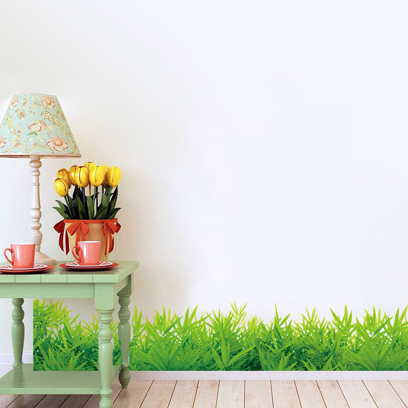 SK7016 lawn fence green skirting line porch window cabinet bedroom living room decorative wall stickers cross-border removable