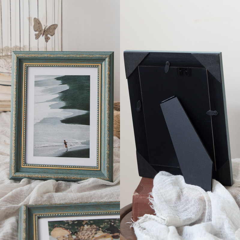 Picture of American photo frame table 6 inch 7 inch 8 inch 10 12 inch A4 retro photo frame wall hanging children's photo rack photo frame wholesale