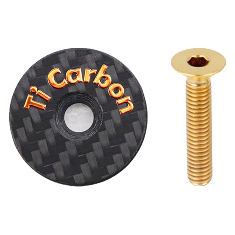 Ultra-light carbon fiber bowl cover sun cover mountain road car front fork upper pipe cover top cover alloy screw 10g