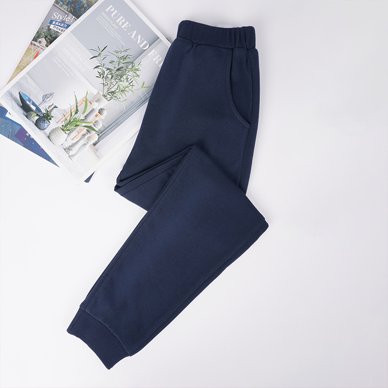 69 Cotton School Uniform Pants for Male and Female High School Students, Two Stripes, Navy Blue, Spring, Autumn, Winter, Sports Double Stripe, Junior High School Pants