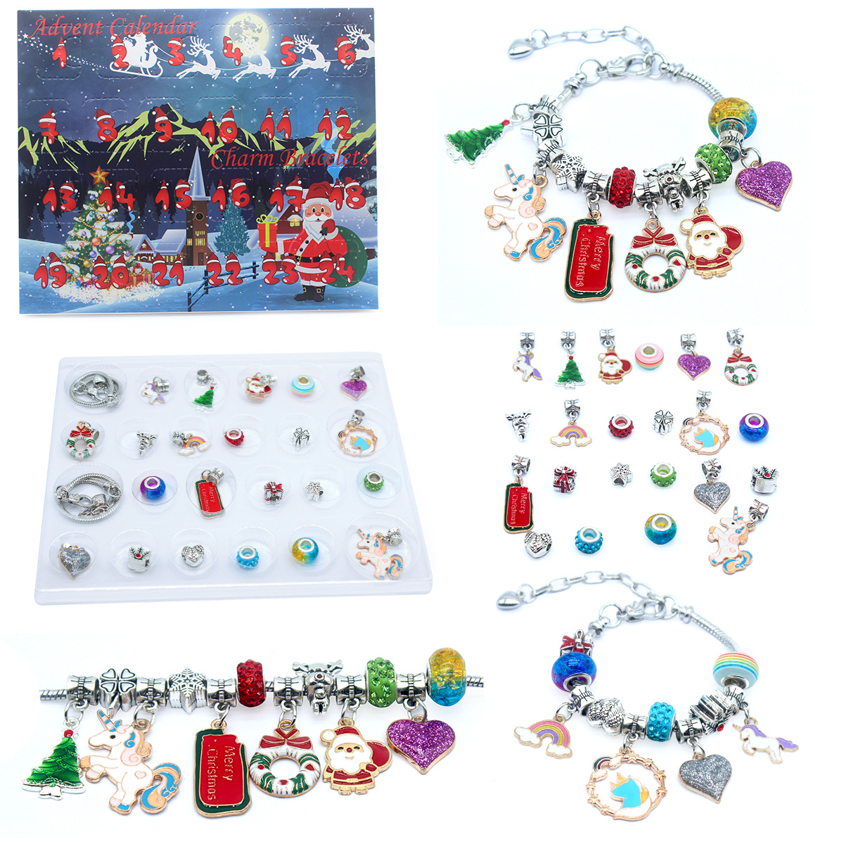 Picture of Amazon Best Selling DIY Creative Children's Bracelet Jewelry 24 Grid Christmas Blind Box Holiday Gift Set