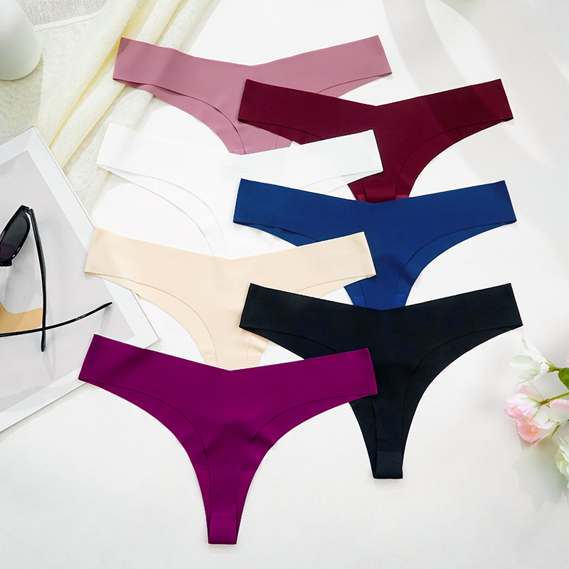 Picture of Cross-border large size sexy seamless thong women's one-piece low waist ice silk sports fitness women's underwear