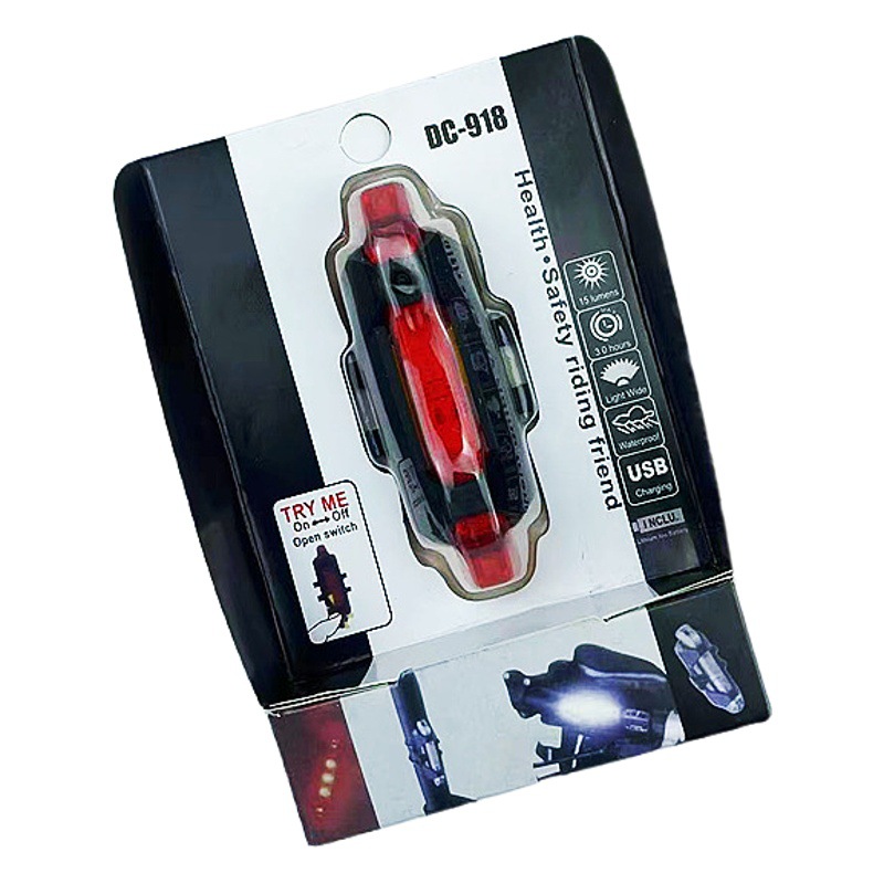 Cross-Border Bicycle Light USB Charging Led Warning Light Night Cycling Bicycle Tail Light Mountain Bike Cycling Equipment