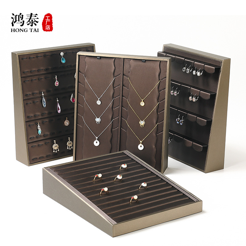 Hongtai Jewelry Storage Plate Vertical Ring Necklace Pendant Earrings Ear Studs Display Stand Jewelry Display Props Tray