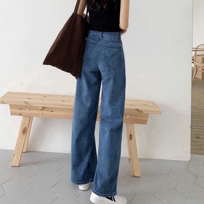 Picture of Loose Straight Leg Jeans Women's 2023 New High Waist Korean Style Slim Look Tall Wide Leg Trendy Trendy Trousers