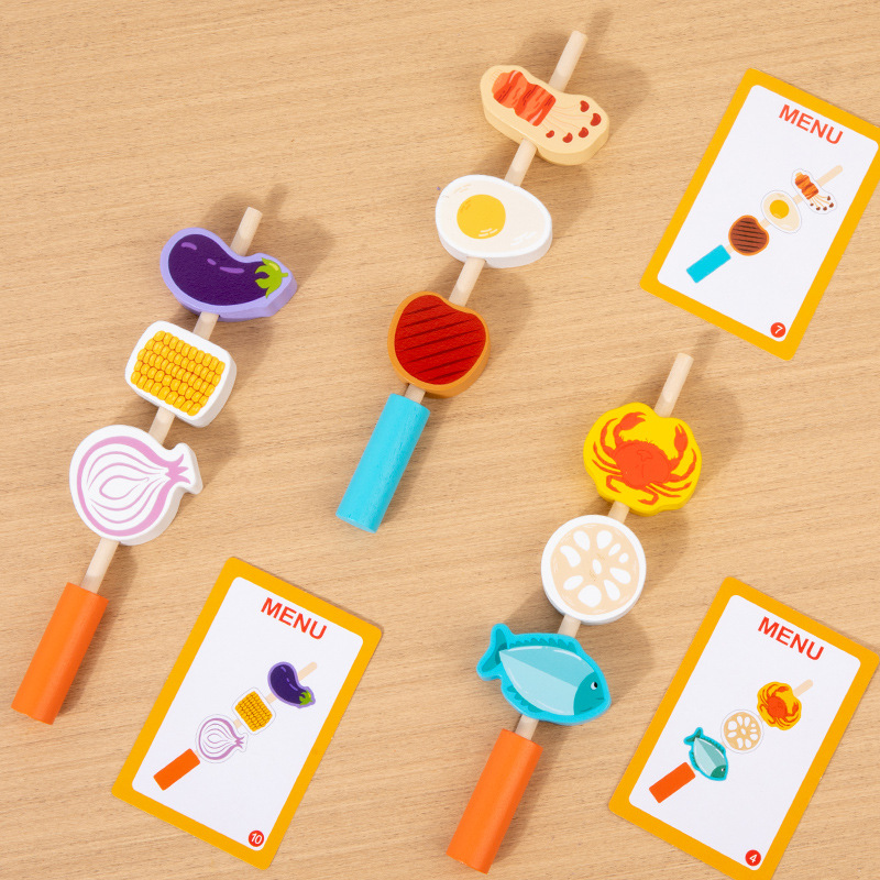 Picture of Cross-Border Young Children's Fun Wooden Multi-Functional Simulation Kitchen Barbecue Parent-Child Interactive Play House Educational Toys