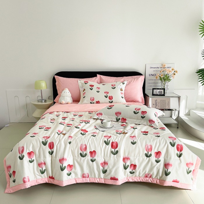 Picture of Air-Conditioning Quilt, Summer Cool Quilt, Thin Single and Double Washed Cotton Summer Quilt, Gift Box, Kidsren's Quilt, Sales Quilt, Machine Washable