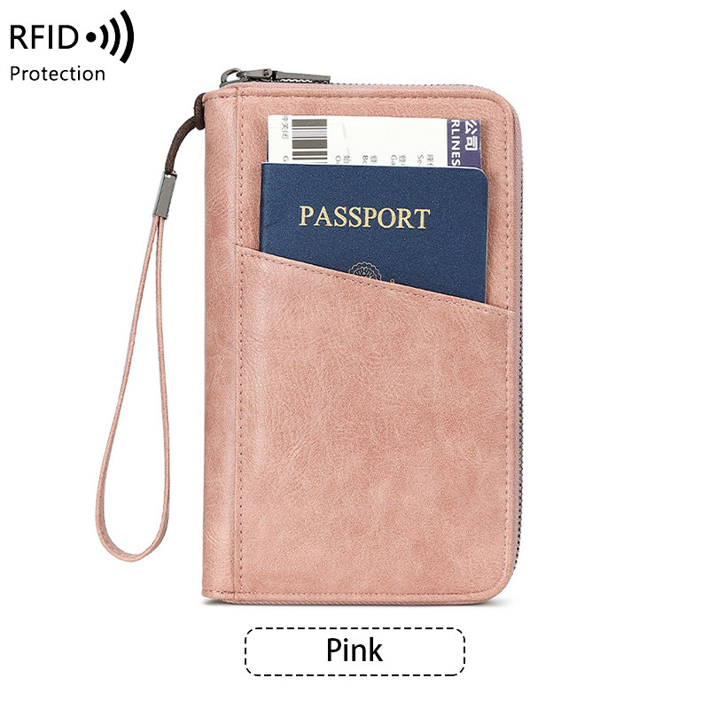 Picture of Cross-border New RFID Anti-magnetic Wallet Zipper Passport Bag Certificate Bag Air Ticket Storage Bag Multifunctional Passport Wallet