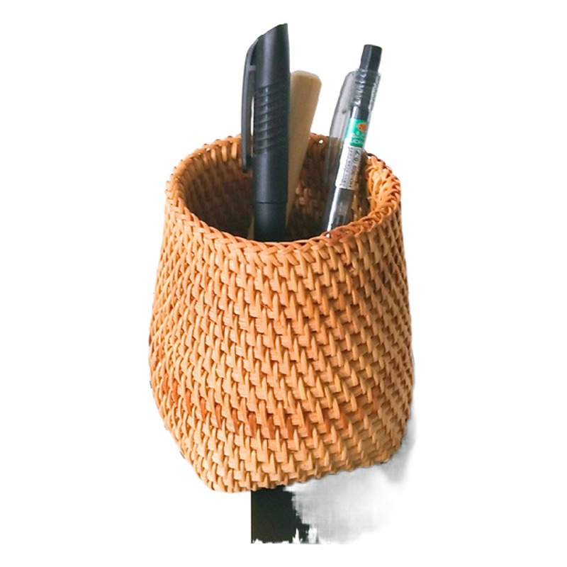 Rattan Pen Holder Tea Set Bamboo Tea Tongs Tea Spoon Tea Needle Pu'Er Tea Six-Piece Tea Ceremony Accessory Storage Box Rustic Style