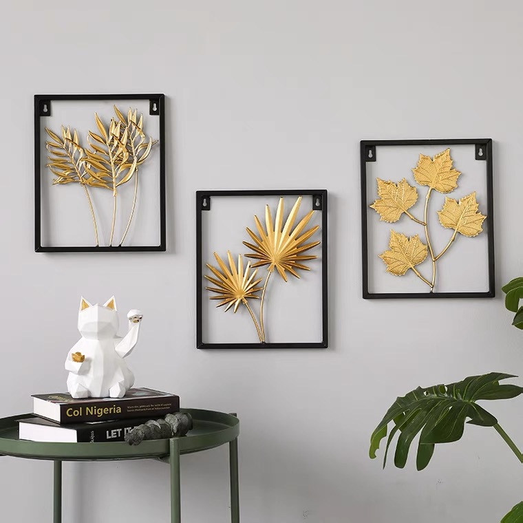 Picture of Nordic Style Living Room Wall Decorations Creative Bedroom Sunflower Ginkgo Leaf Wall Hanging TV Background Wall Hanging Wall