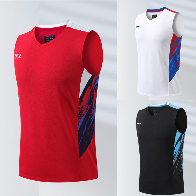 New Feather Clothes Men's Quick-drying Sleeveless Vest for Students Volleyball Training Clothes Summer Games Sportswear Quick-drying 399