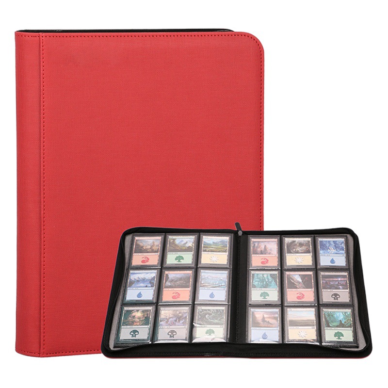 Shenzhen Factory Leather Zipper Card Book 9 Fixed Inner Page Card Book Game Card Book Card Book Collection Book