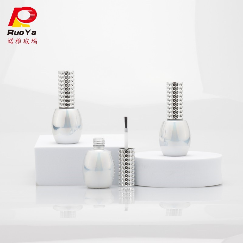 Nail Art Special Base Coat and Top Coat Set, Nail Polish Matte Tempered No-Bake Long-Lasting Nail Gel Glass Bottle Crystal