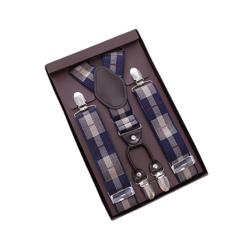 Picture of High elastic pants suspender clip men's activity suspender gift box school uniform four-clip suit pants adult suspender