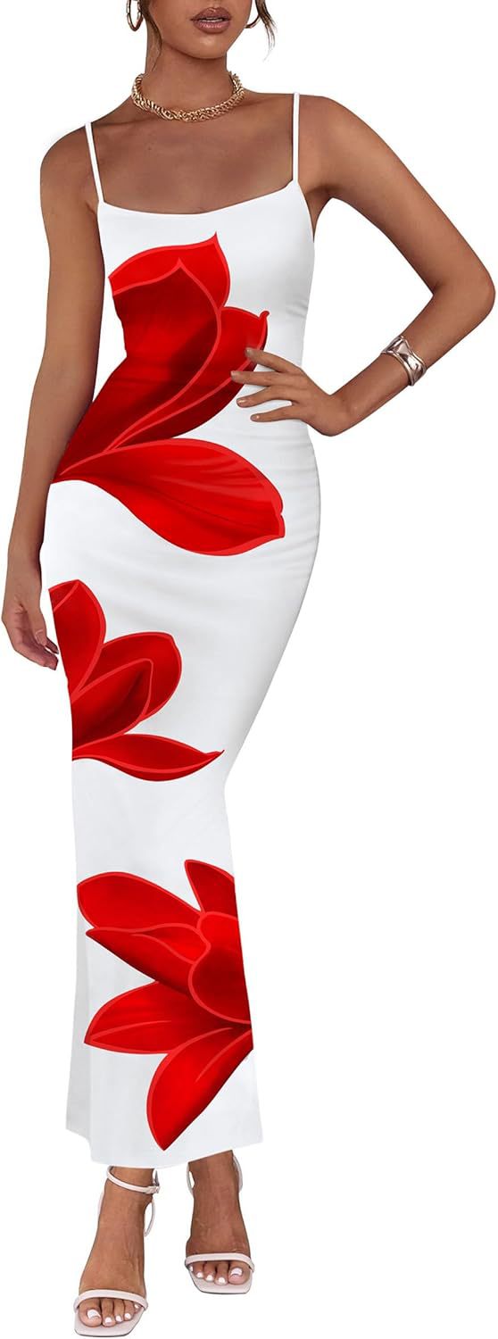 Picture of Autumn 2025 New Elegant Temperament Tight Low-cut Contrast Color Rose Print Design One Step Sling dress