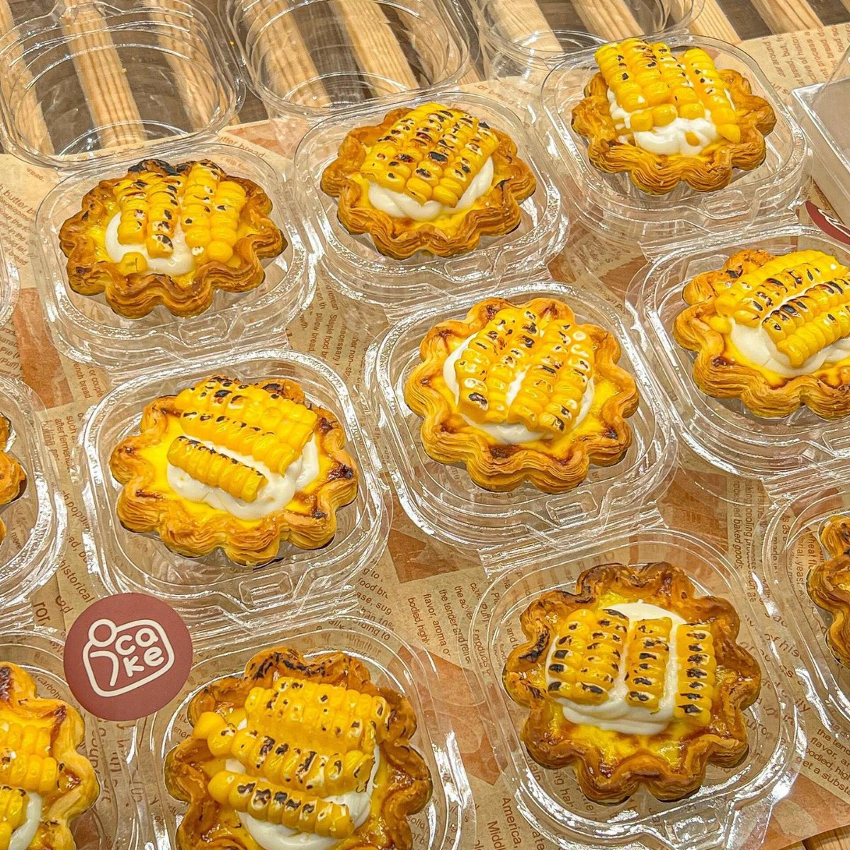 Corn Tart Two Pack Packing Box Sunflower Egg Tart Caramel Ode Disposable High Transparent Lace Egg Tart Packaging Box