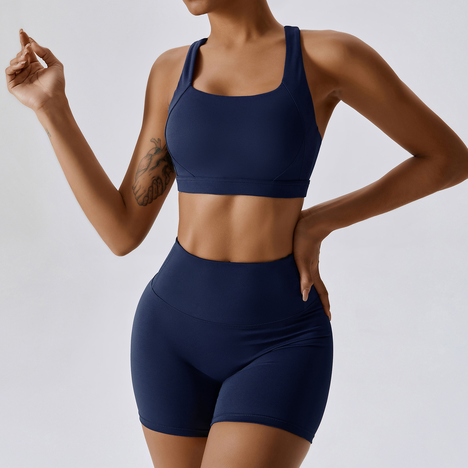 Picture of Spring Naked Sense Quick-drying Yoga Suit Women's Professional Gym Training Morning Run Sports Fitness Suit 8047
