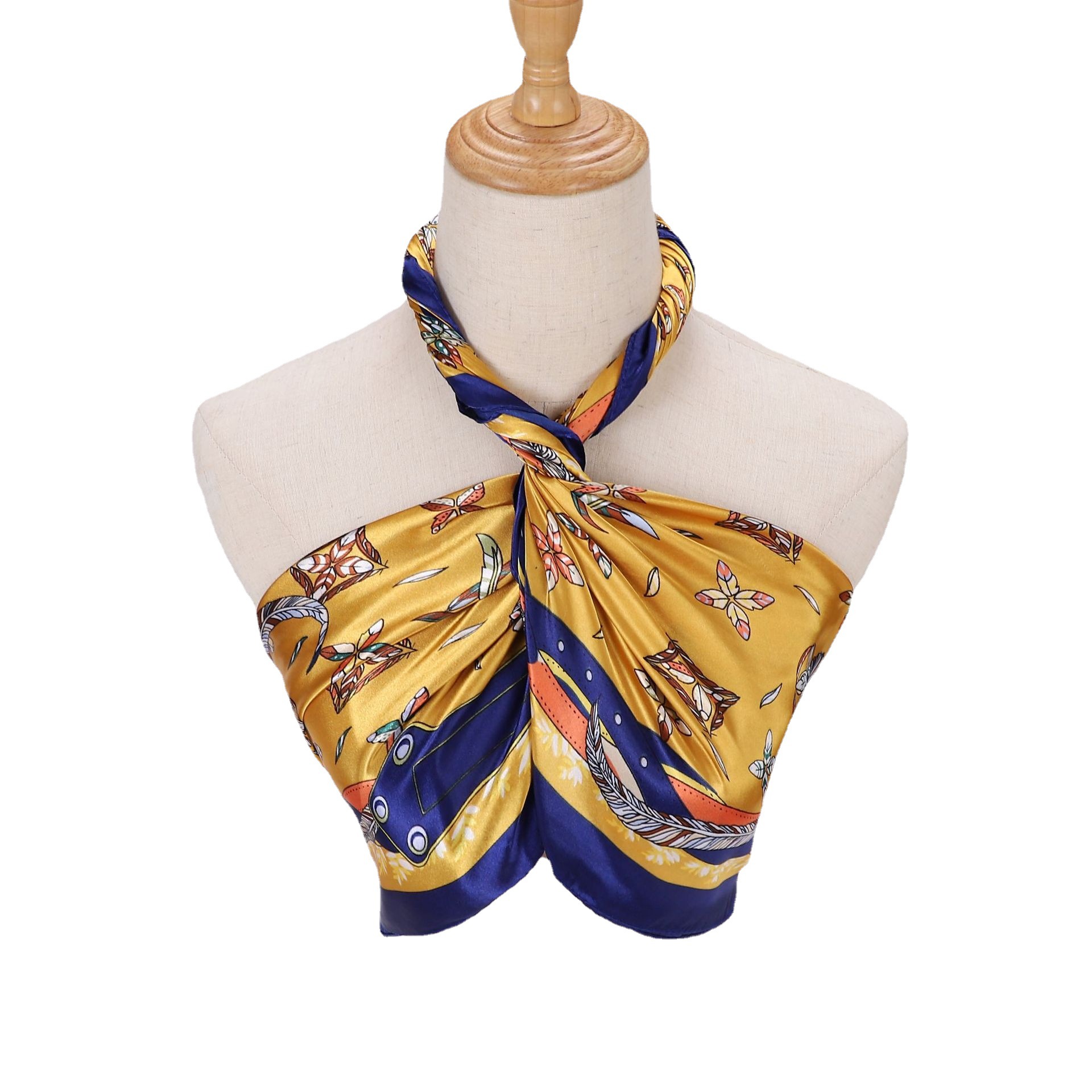 Picture of Simulated Silk Scarf Women's Headscarf 90*90cm Square Scarf Pattern Scarf Shawl European and American Cross-Border Scarf Wholesale