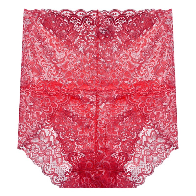 High Waist Hip-lifting Belly-tucked Underwear Women's Summer Waist Thin Sexy Seductive Seamless Transparent Lace Briefs