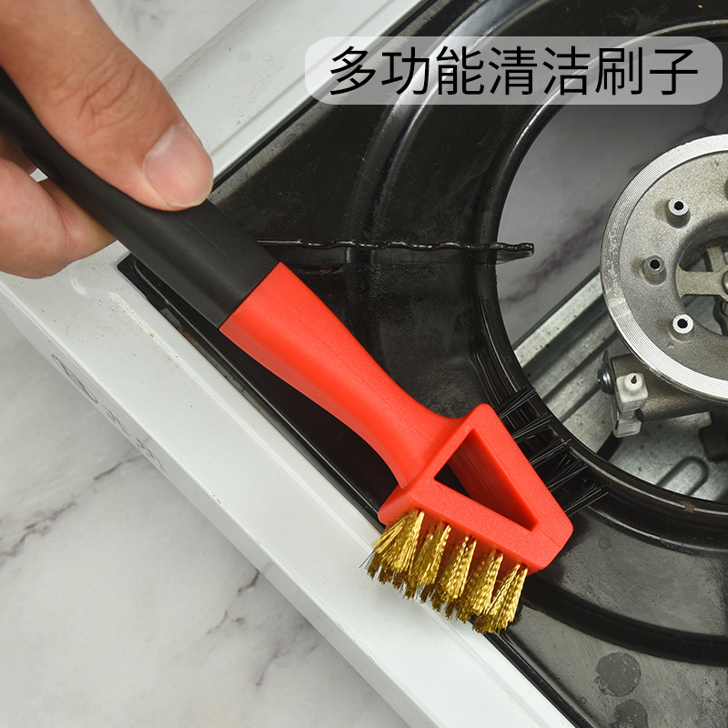 Picture of Four-in-one gas stove cleaning brush stove head wire brush barbecue stove kitchen range hood gap decontamination brush