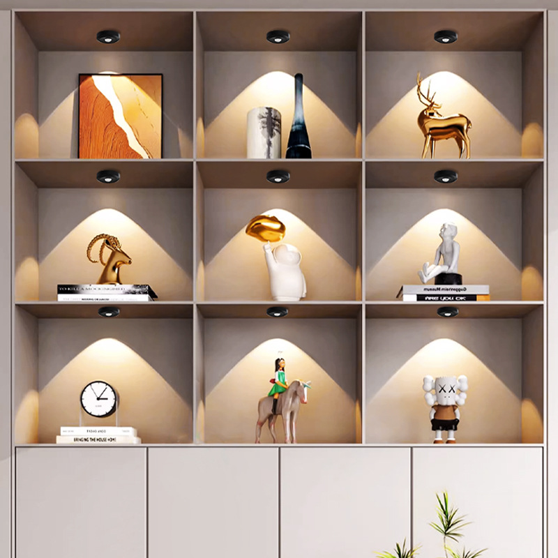 Wireless Charging Cross-Border Led Hill Spotlight Cabinet Light Wardrobe Wine Cabinet Light Cat Eye Light Remote Control Ice Ball