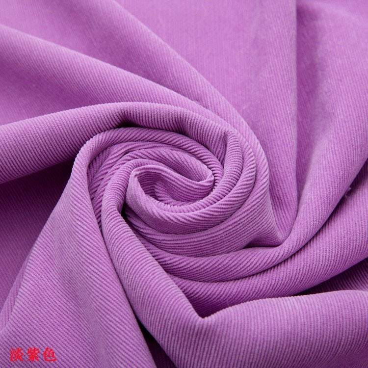 21 Pieces of Corduroy Fabric Manufacturer's Light Purple Personalized Children's Clothing Fabric 150D*48F Corduroy Fabric