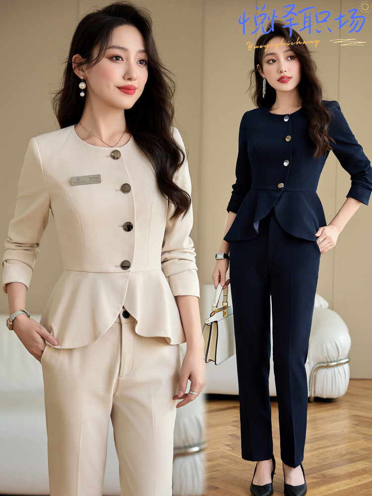 Business Suit suit Women's Autumn Thick Hotel Front Desk Uniform Jewelry Shop Beautician Work Clothes
