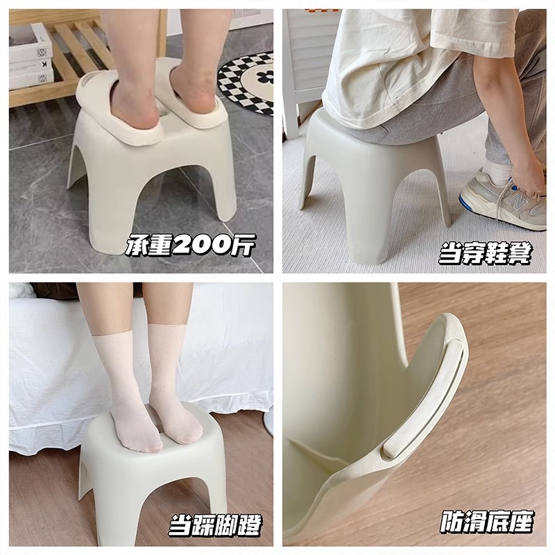 Picture of Household Plastic Small Stool Simple Style Thickened Coffee Table Small Stool Shoe Changing Stool Sofa Stool Bathroom Low Stool Chair