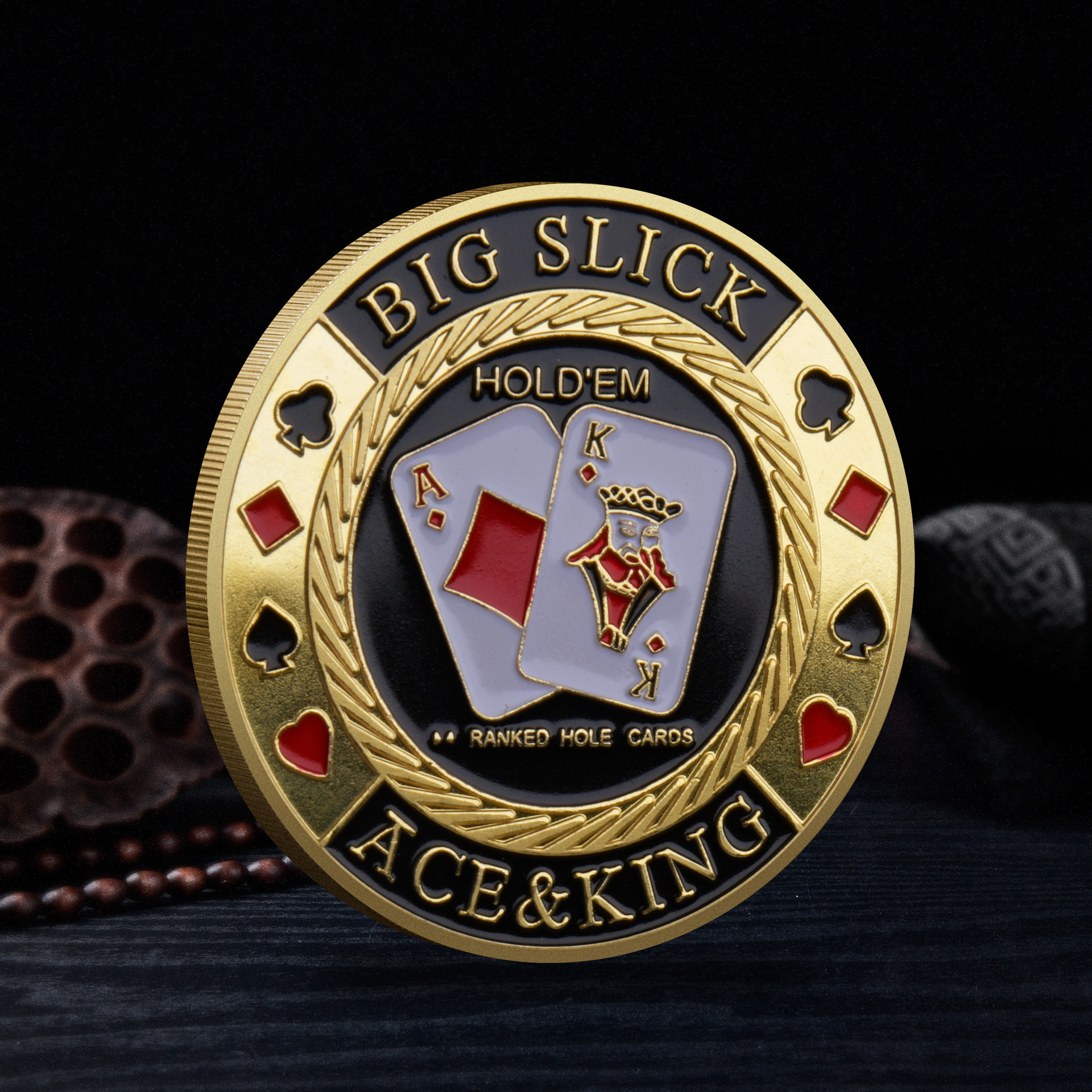 Picture of Chips Commemorative Medallion Las Vegas Lucky Gold and Silver Coin Metal Card Presser Collection Gift Cross-border