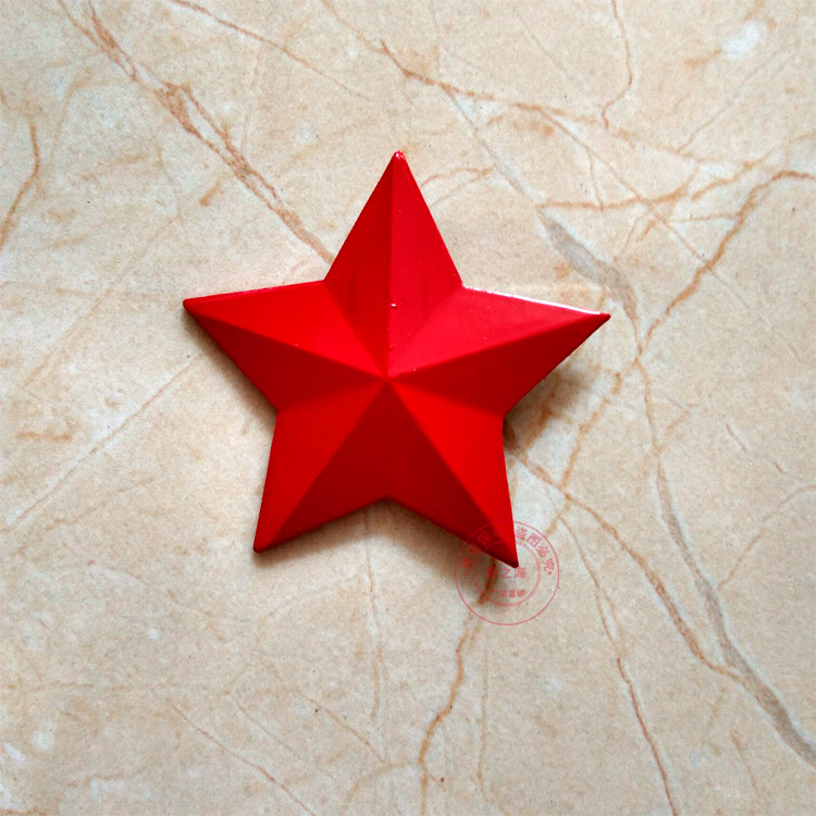 Red Photography Five-pointed Star Badge Clothing Jewelry Red Tourist Souvenir Collection Antique Metal Crafts