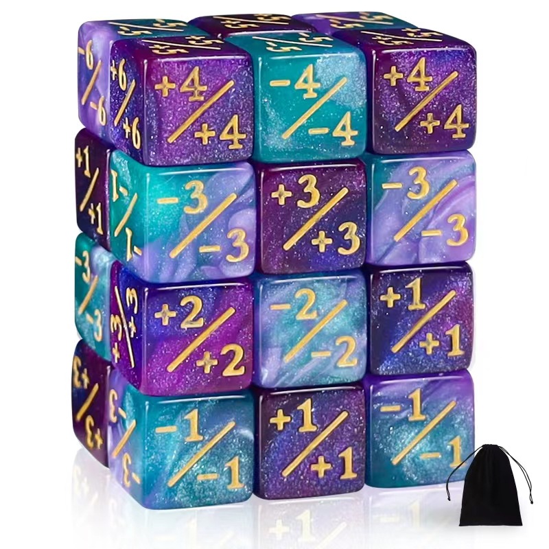Picture of 16mm right angle two-color plus and minus number arithmetic dice color sieve throw